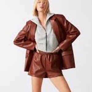 Vegan Leather Shorts by Steve Madden, Brown